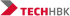 Logo von TECHHBK mit einem grauen und roten Pfeil, der nach rechts zeigt, und rotem Text "TECH" und grauem Text "HBK".