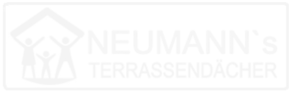 Grünes Logo mit weißen Silhouetten von Familie und Hausdach, Text: "NEUMANN'S TERRASSENDÄCHER".