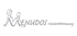 Menudos Kinderbetreuung Logo mit einer stilisierten Zeichnung einer Betreuungsperson und eines Kindes auf schwarzem Grund.