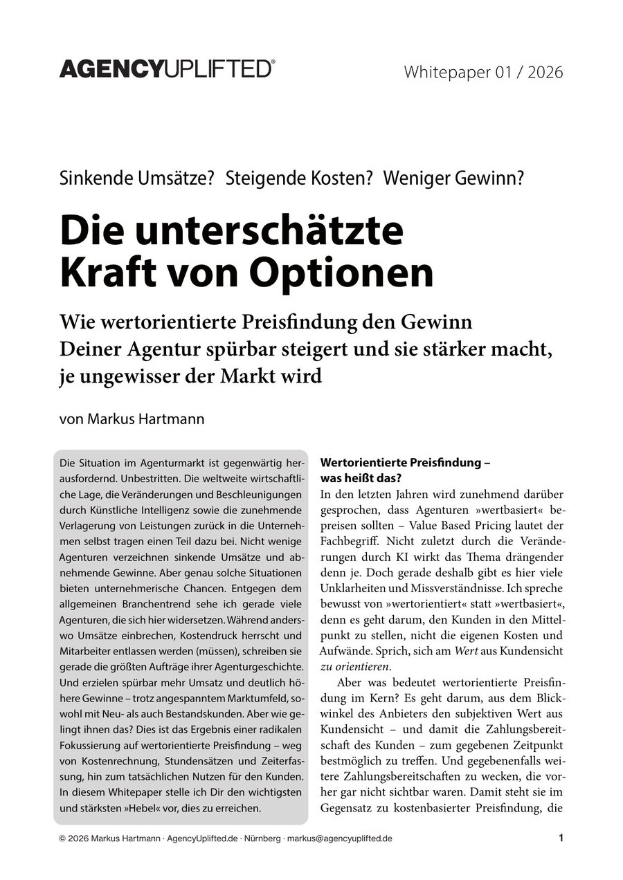 Titelseite des Whitepapers Die unterschätzte Kraft von Optionen von Markus Hartmann