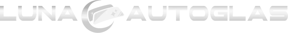 Luna Autoglas Logo mit stilisiertem Autoglas-Symbol zwischen den Worten Luna und Autoglas.