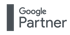 Graues "Google Partner" Logo mit einem senkrechten Balken links.