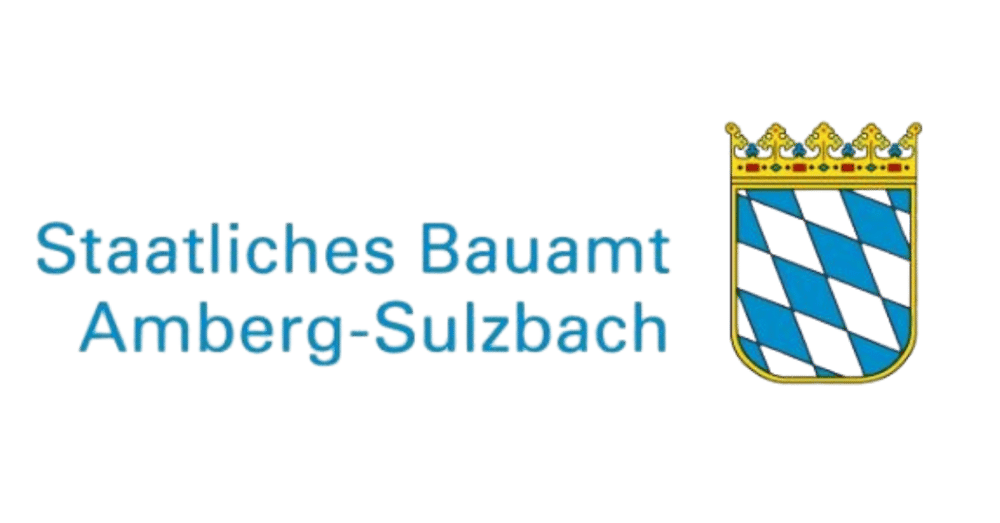 Logo von Lügde: Rote Skyline, blauer Hügel, Schriftzug "Lügde Staatlich anerkannter Erholungsort".