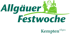 Allgäuer Festwoche Logo mit traditionell gekleideten Figuren und Schriftzug "Kempten Allgäu".