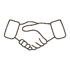 Symbol Handschlag für die vollständige Umsetzung