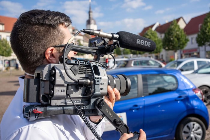 Videodreh bei einem Pflegebetrieb