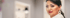 Porträt einer Frau mit dunklem Haar, roten Lippen und auffälligen Perlenohrringen vor hellem Hintergrund.