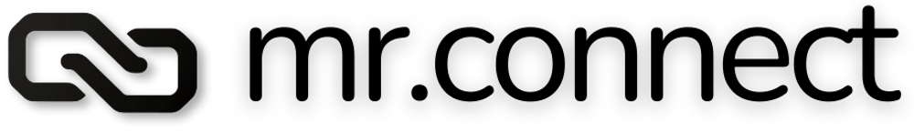 Schwarzes Logo mit einem verbundenen doppelten Sechseck links und dem Wort "mconnect" rechts.