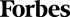 Schwarzes Forbes-Logo auf dunklem grünem Hintergrund.