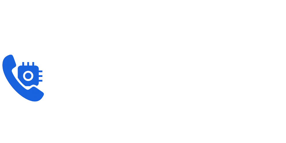 Blaues Telefonhörersymbol mit Zahnrad und weißem Text "ki-setter.io".