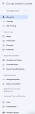 google search console menü funktionen