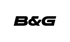 Schwarzer B&G-Schriftzug auf weißem Rechteck mit dunkelgrünem Hintergrund.