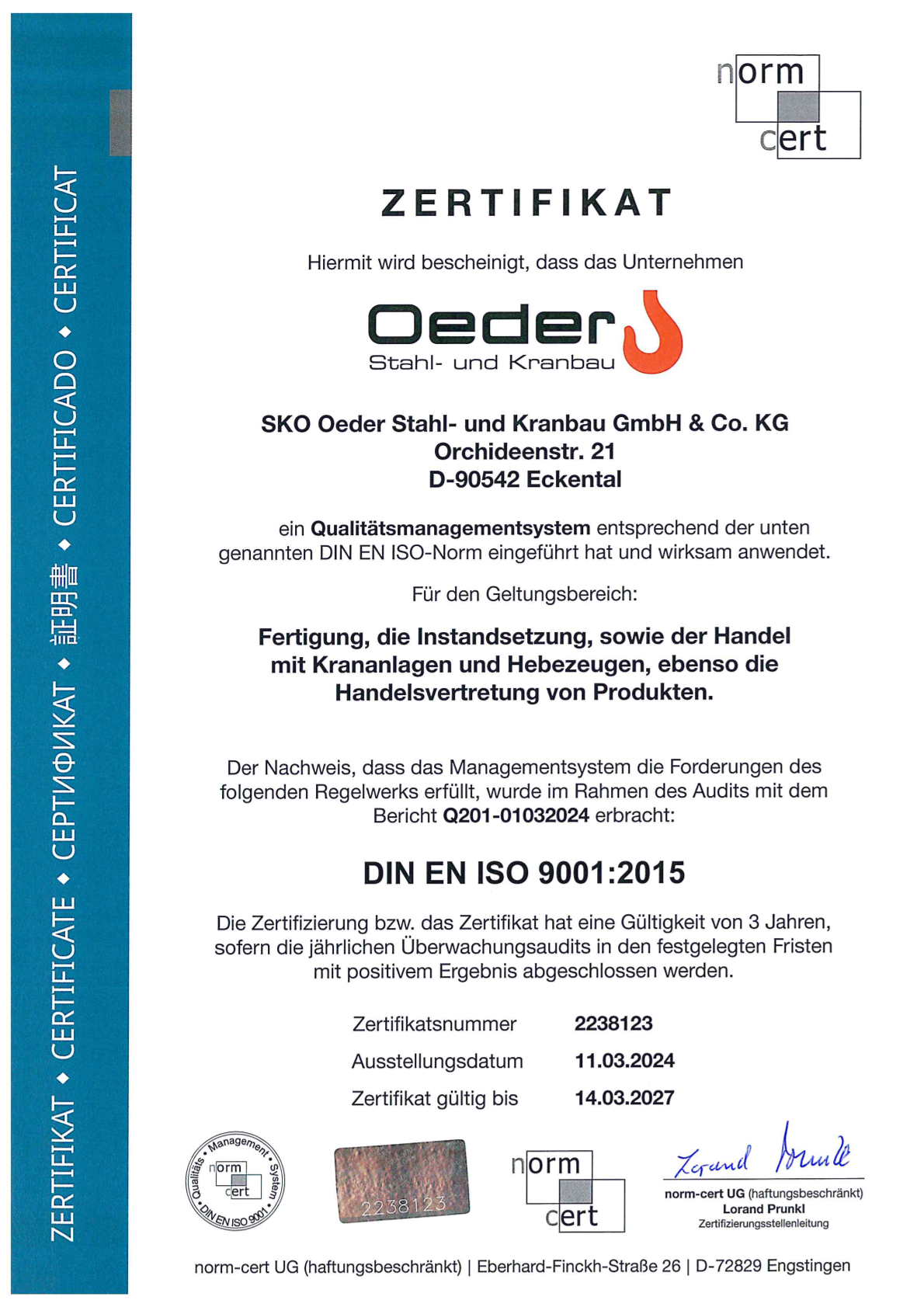 DIN EN ISO 9001:2015