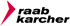 Rotes Dreieck mit schwarzem Text "raab karcher" daneben.