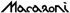 Schwarzes "Macaroni"-Logo mit einem Punkt über dem "i".