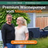 Premium Wärmepumpe vom Meisterbetrieb für Raten ab 65€ pro Monat. Ein Paar steht lächelnd vor einer LG Wärmepumpe im Garten.
