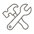 Symbol Werkzeug für die Handwerker-Koordination