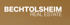 Logo von Bechtolsheim Real Estate in weißer Schrift auf braunem Hintergrund.