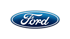 Blaues Ford-Logo mit weißer, kursiver Schrift in einem ovalen Rahmen.