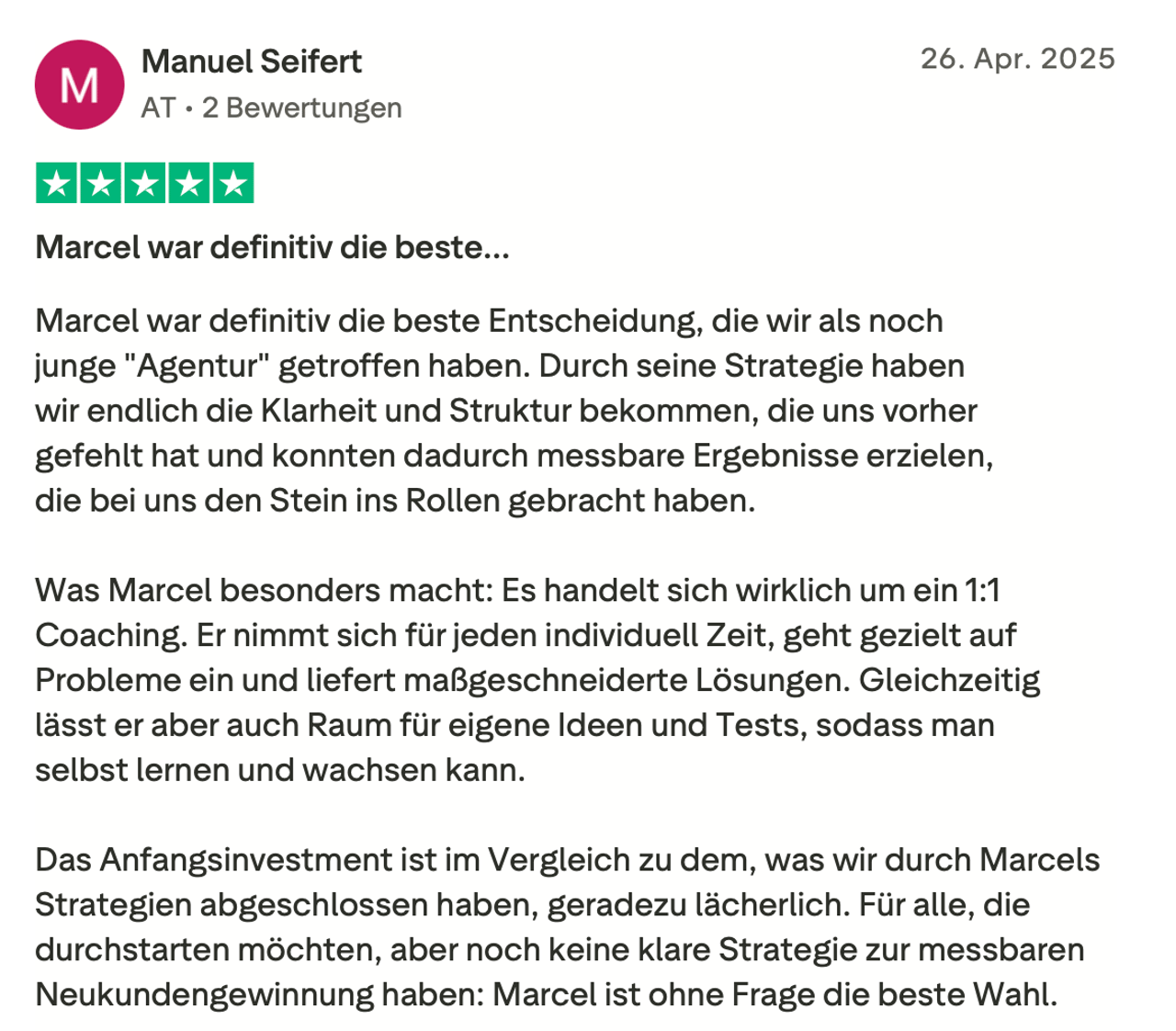 Kundenbewertung