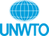 Blue UNWTO logo with a globe icon above the capitalized text "UNWTO".