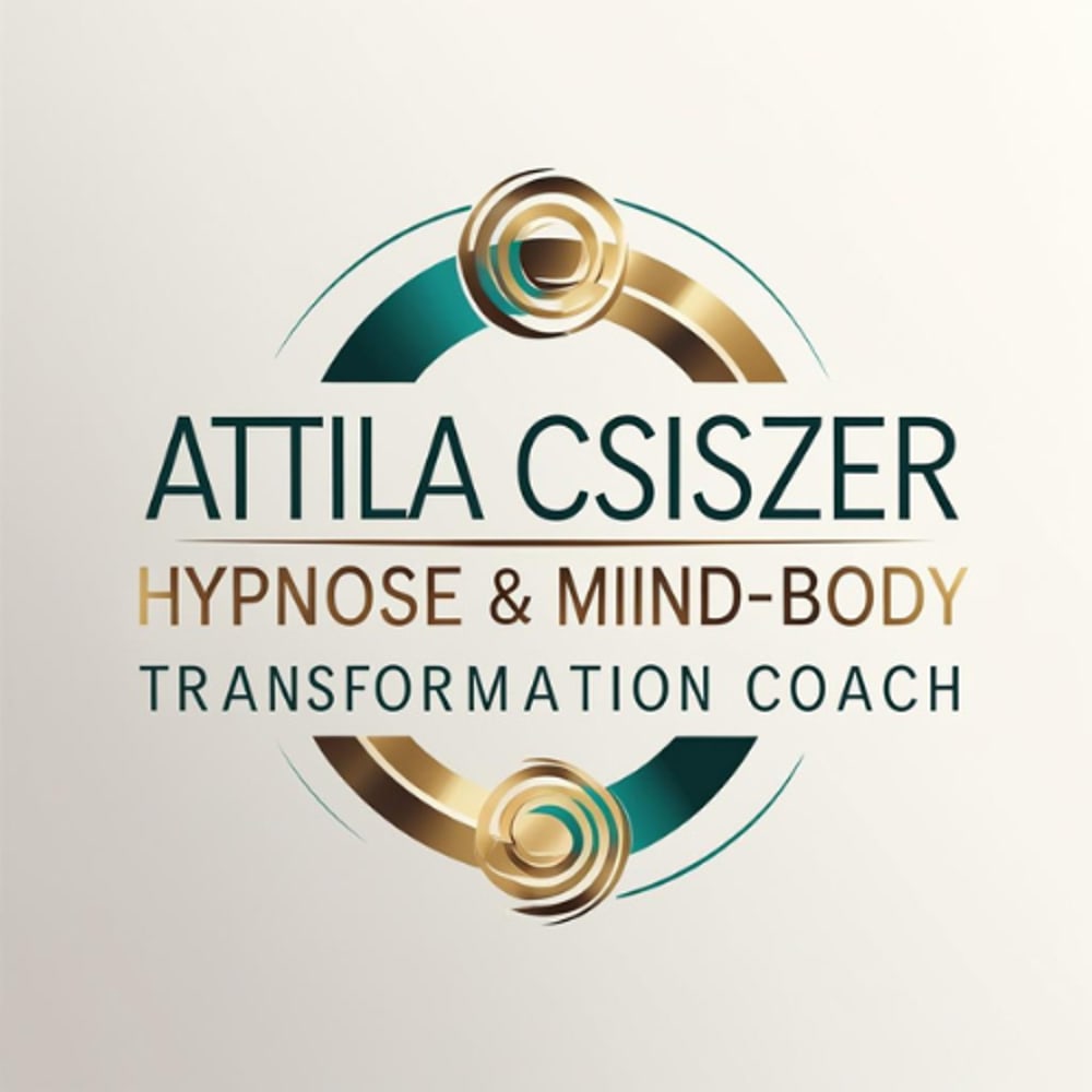 Das Logo auf grünem Hintergrund zeigt den Text "ATTILA CSISZER COACHING" und ein abstraktes "AA"-Symbol.
