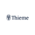 Dunkelblaues Thieme-Logo mit Baum in einem Kreis auf dunkelgrünem Hintergrund.