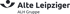 Logo der Alte Leipziger ALH Gruppe mit abstraktem Symbol auf dunklem Hintergrund.