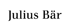 Julius Bär Schriftzug in Schwarz auf einem dunkelgrünen Hintergrund.
