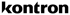 Schwarzes Kontron-Logo mit einem spitz zulaufenden Dreieck über dem „t“.