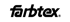 Schwarzes Farbtex-Logo auf grünem Hintergrund.