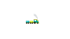 Grüner und gelber Pixelzug mit zwei Waggons, die "SET" und "RUN" anzeigen, auf dunkelgrünem Hintergrund.