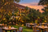 Garden dinner at dusk under fairy lights at Five Volcanoes Boutique Hotel, Rwanda