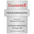 Finanzwelt Siegel Herausragend für Phönix Maxpool Gruppe AG in der Maklerpoolstudie 2026, Kategorie Maklerorientierung.