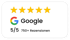 Google Logo, 5/5 Bewertung und 750+ Rezensionen auf grünem Hintergrund.
