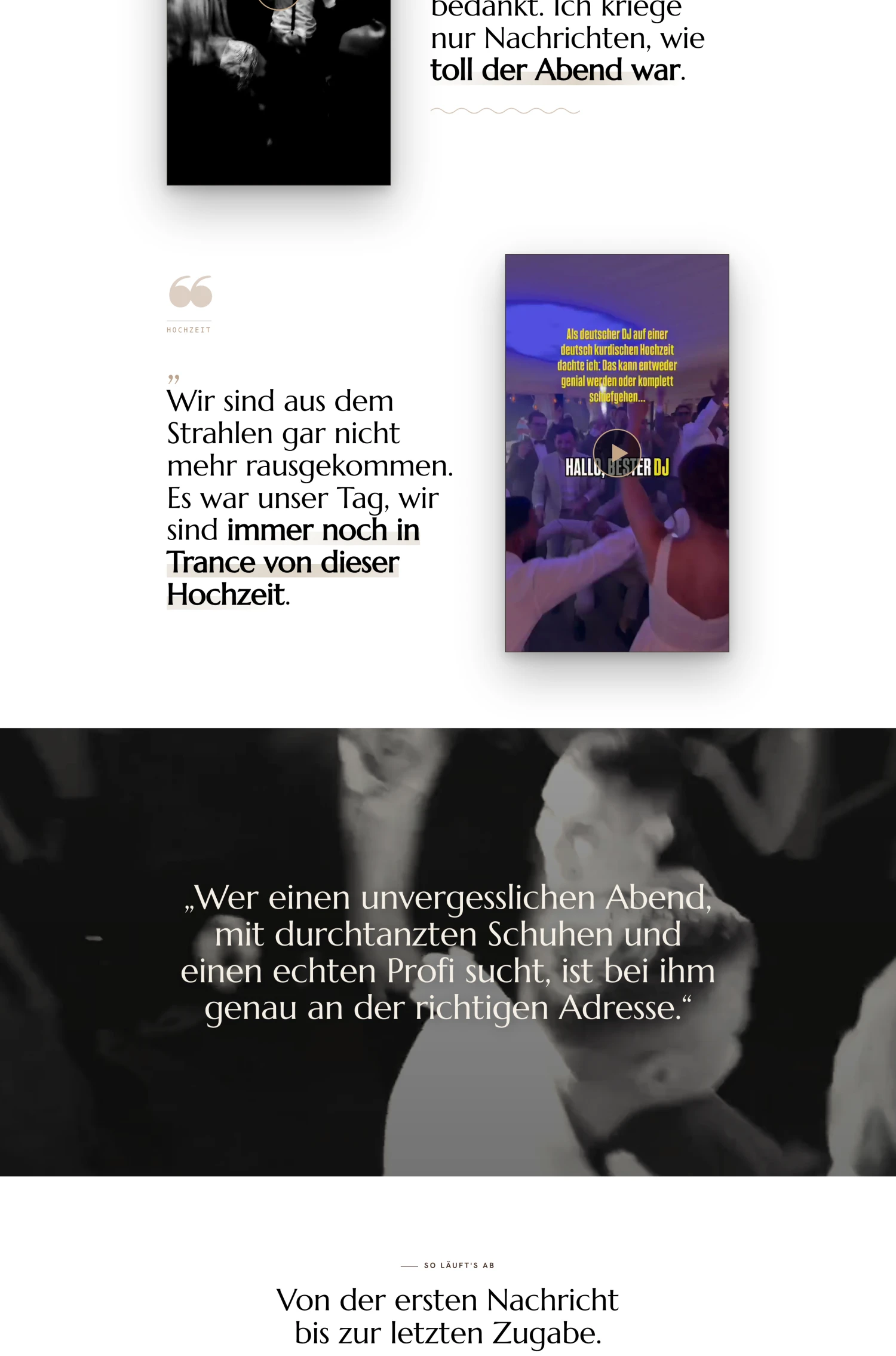 DJ Alex Maus Kundenstimmen auf der Website