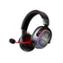 Schwarzes Gaming-Headset mit Mikrofon und passendem USB-Dongle.