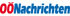 Logo mit dem Text "OÖ Nachrichten" in Rot und Blau auf grünem Hintergrund.