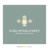 Beiges Mikrofon mit Schallwellen, darüber „SUBLIMINALPAKET“, darunter „INNERES LEUCHTEN“ auf mintgrünem Hintergrund.