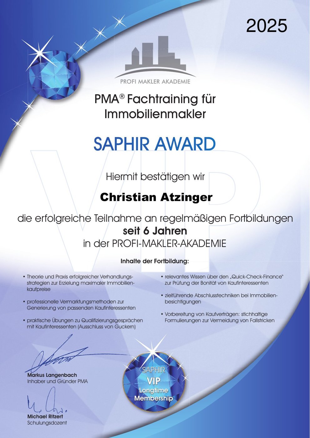PMA Saphir Award