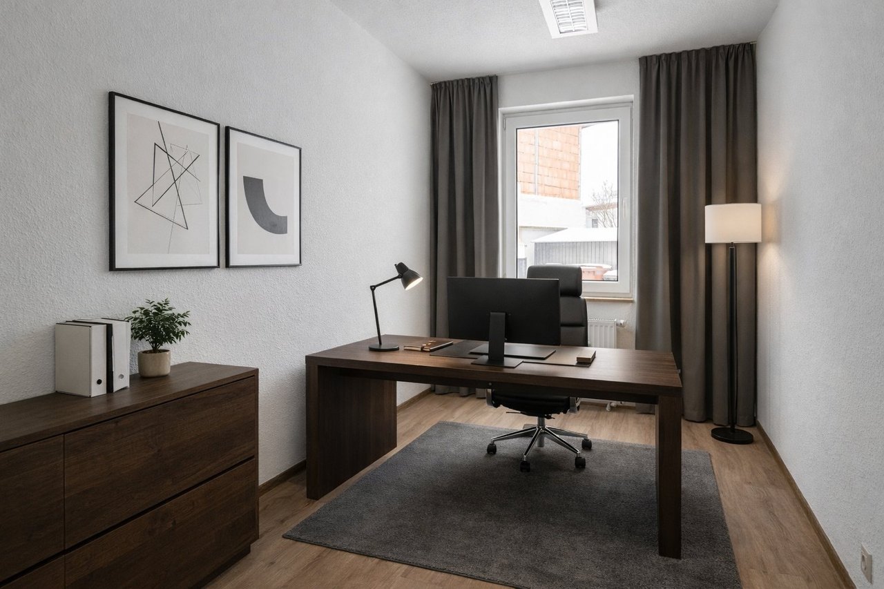 Virtuell eingerichtetes Arbeitszimmer im Einfamilienhaus in Staßfurt