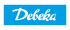 Debeka Logo: Weißer Schriftzug "Debeka" auf blauem Hintergrund.