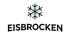 Logo mit schwarzem Schneeflocken-Symbol mit blauen Akzenten über dem Text "EISBROCKEN" in Großbuchstaben.