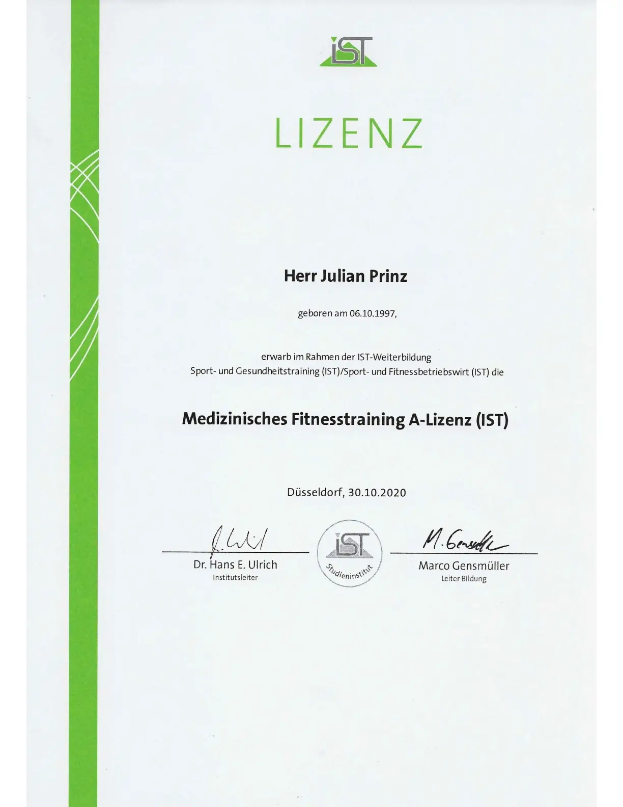 Medizinisches Fitnesstraining — A-Lizenz
