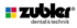 Zubler Logo mit vier farbigen Quadraten und dem Text "dental & technik".
