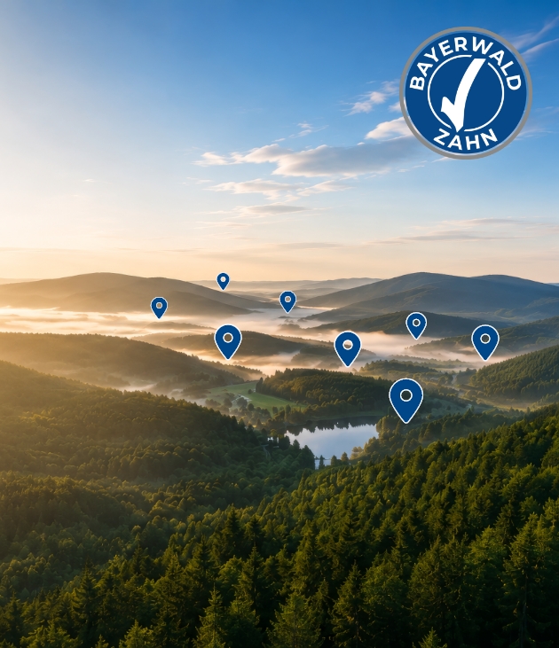 Bayerischer Wald mit Bayerwaldzahn-Standorten