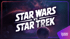 STAR WARS vs STAR TREK text on a cosmic background with planets and stars. Legend Haven logo.