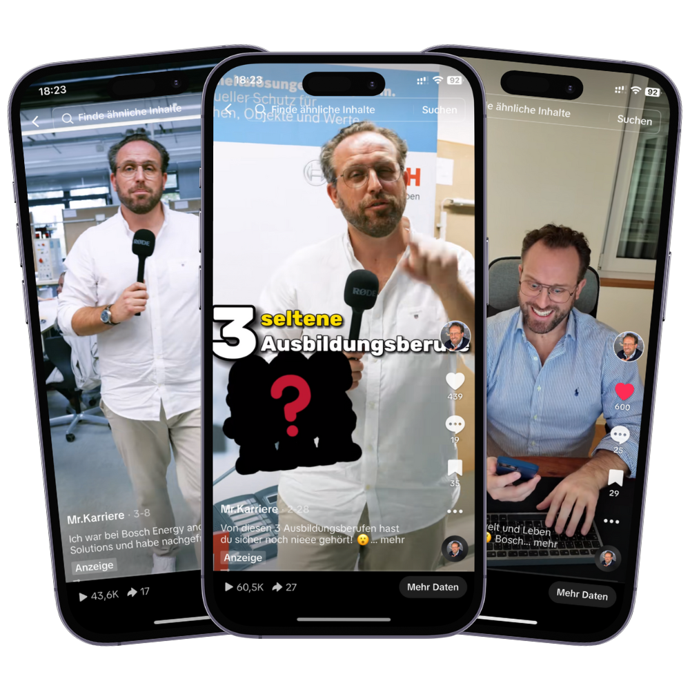 Drei Videos der Bosch-Kampagne auf Smartphones