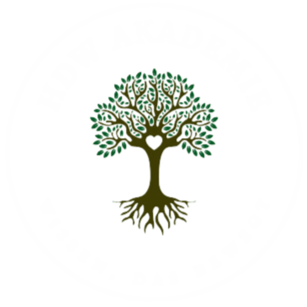 Grünes kreisförmiges Logo mit Baum, weißer Schrift "HDW AKADEMIE" und "WISSEN, DAS BEWEGT".