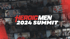 Heroic Men 2024 Summit logo over a collage of men attending a conference.